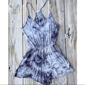 Gray Acid Wash Romper